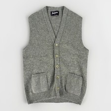 VTG Jantzen Sweater Vest Mens Size M Green / Teal Cardigan Pockets Grandpa USA