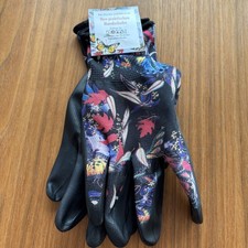 Gartenhandschuhe Neu mit Etikett ,schwarz mit Schmetterlingsmuster Einheitsgröße