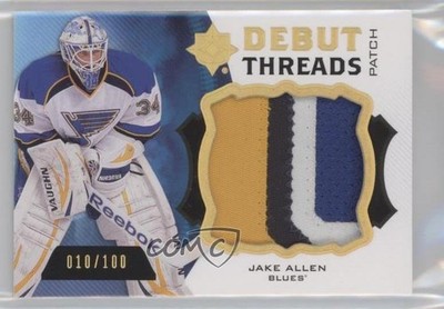 2012-13 Ultimate Collection Debut Threads 10/100 Jake Allen Rookie Patch RC 0t2