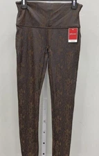 NWT Spanx Women's Brown Faux Leather Snakeskin Legging Size L
