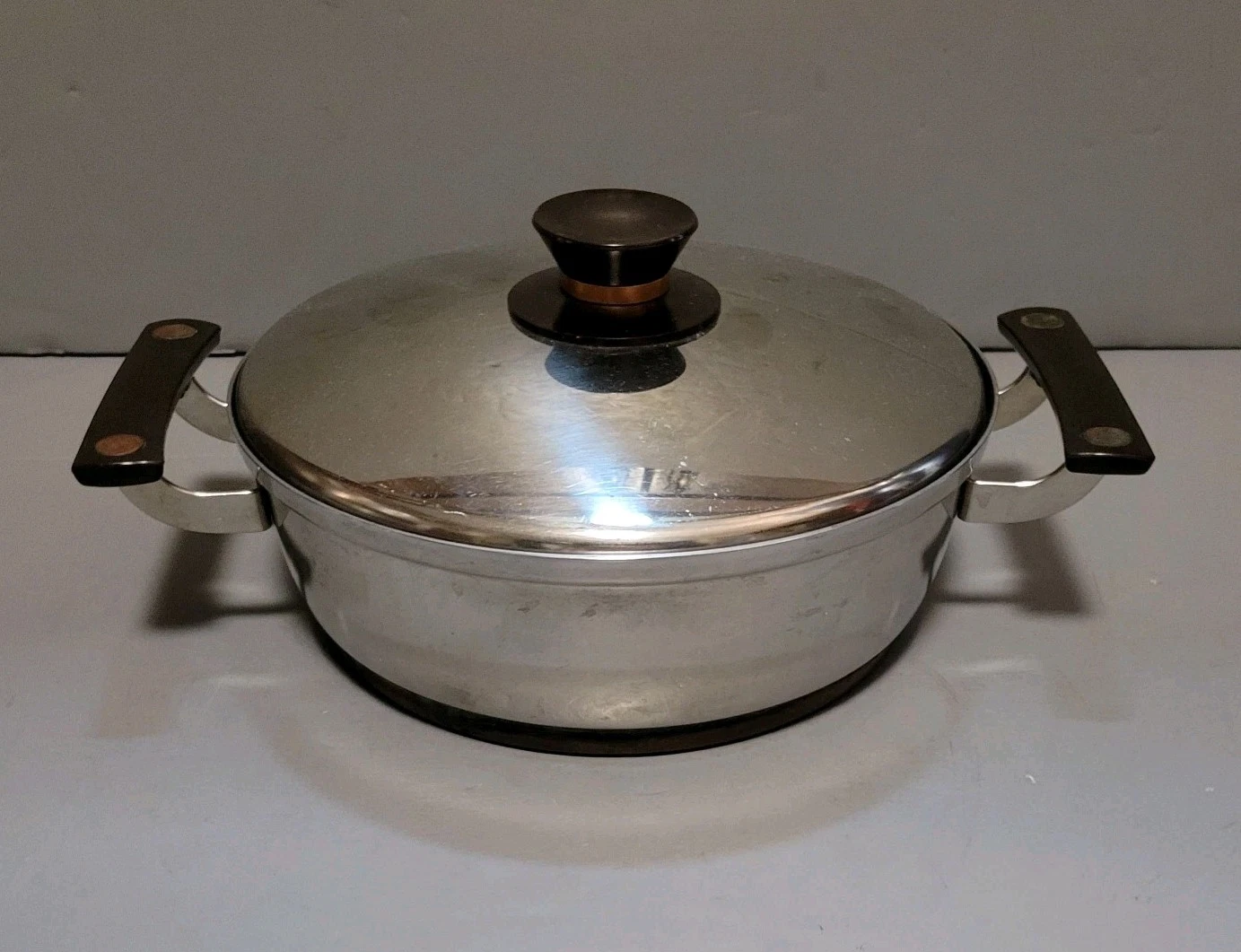 Vintage Presto Pride 18-8 Stainless Copper Bottom Skillet Pot Pan With Lid