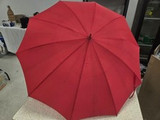 Vintage Red Nylon Umbrella 36  Made in Japan 1950's-1960's