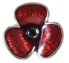 David Van Hagen Mens Poppy Cravat Pin - Red/Silver