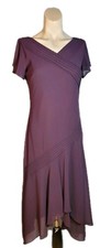 VTG Adrianna Papell purple beaded sheer overlay Gatsby Sz 4P