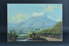 Beautiful Painting Antique School Armenian Landscape View Mount Aragats Ararrat