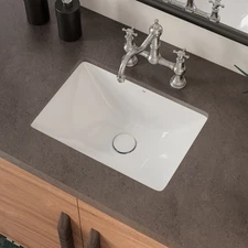 18" x 13" Undermount Bathroom Sink Rectangular Ceramic Sinks with Overflow