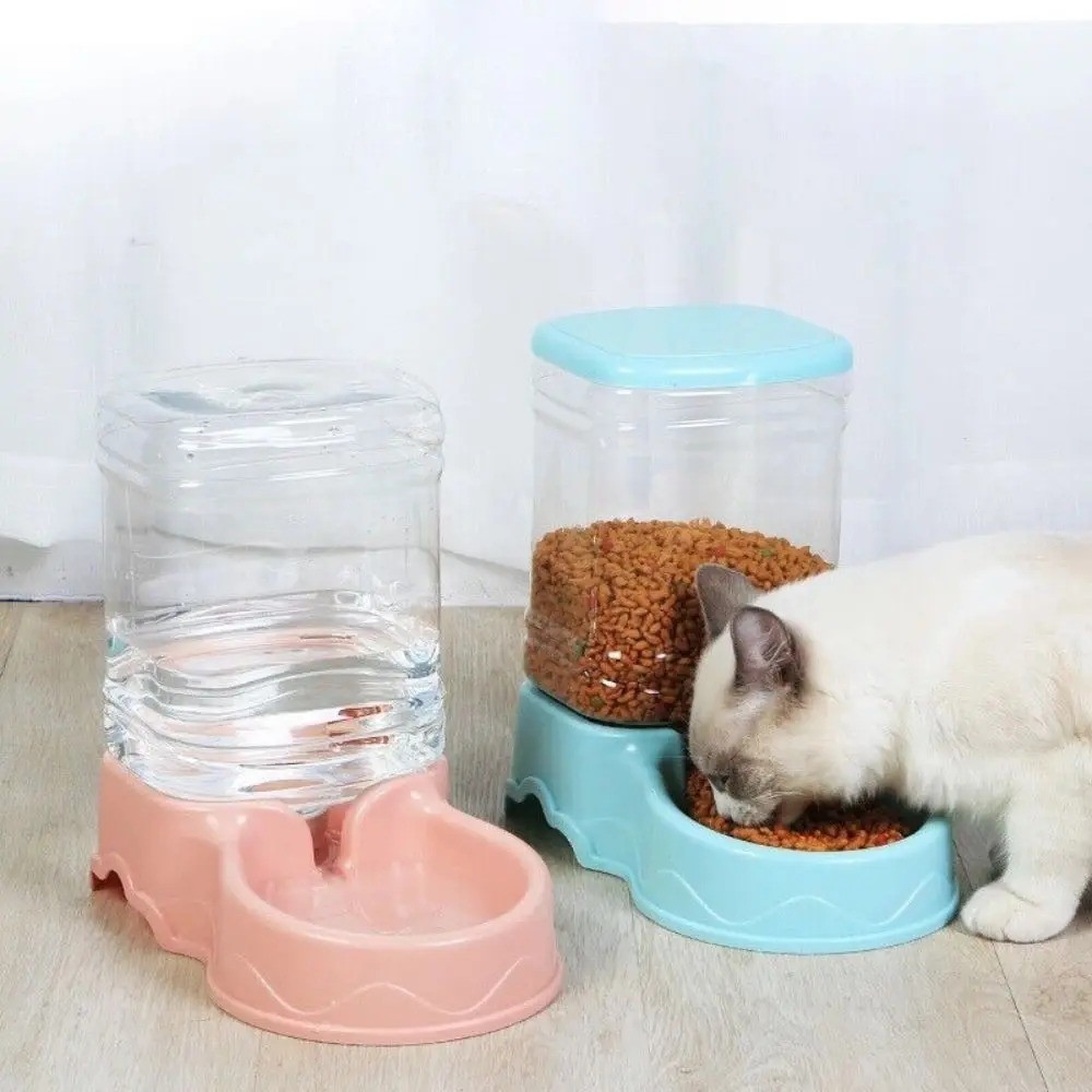 3.8L Automatic Pet Feeder Large Cat Dog Food Dispenser/Wate r Fountain Drink Bowl