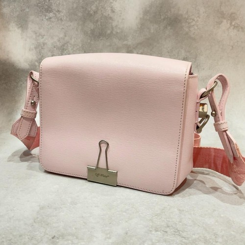 OFF-WHITE Clip Shoulder Bag Pink Compact Used Authentic