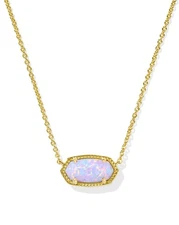🌟New 💗$95 Kendra Scott🌟 Elisa Gold Pendant Necklace Lilac Purple Kyocera Opal