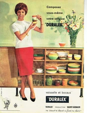 Advertising 0925 1961 Duralex Dinnerware Jars