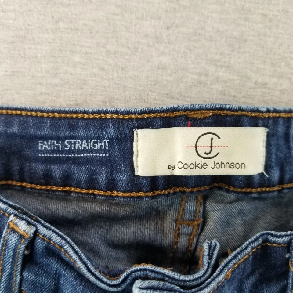 Pantalones de mezclilla Cookie Johnson para mujer talla 25 Faith rectos lavado oscuro Normcore lindos de moda Foto 3 de 4