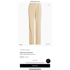 Lauren Ralph Lauren Tan Khaki Dress Pants Womens Size 20W Wide Leg Trousers