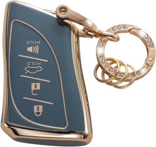Key Fob Cover with Keychain, Key Shell Cover for Smart Remote Cont Color: Blue