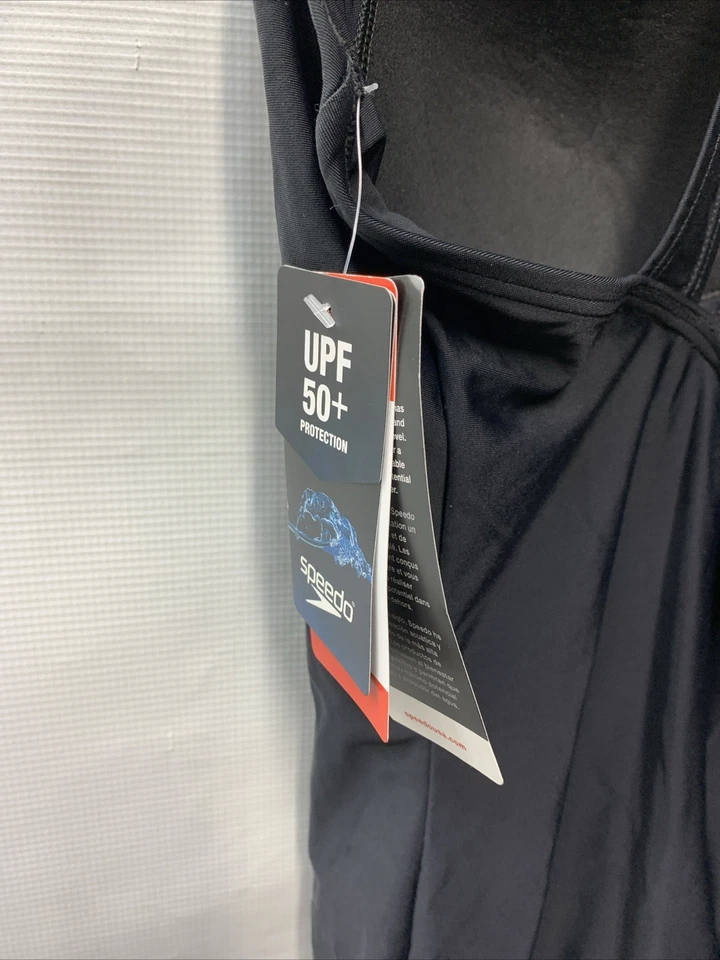 Traje de baño Speedo Plus Moderate Ultraback negro acolchado de una pieza para mujer talla 22 Foto 4 de 4