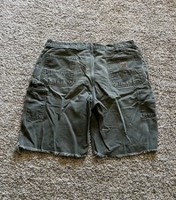 Vintage Y2k Early 2000s Carhartt Green Cutoff Carpenter Shorts Size 38
