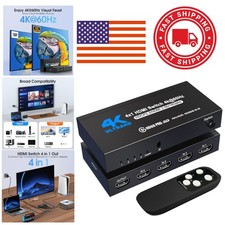 Remote Controlled HDMI Switch 4 Ports High Speed Performance for Multiple Inputs