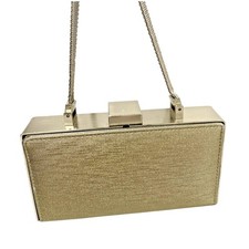 Borsa da sera Sondra Roberts Box Borsetta finitura oro e argento manico superiore in tessuto