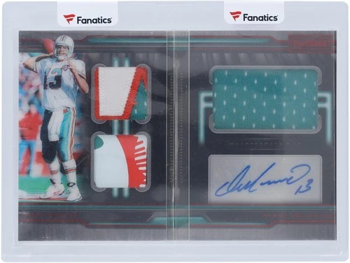 Dan Marino Dolphins Signed 2019 Panini Playbook Triple Relic #PMA-DM #4/5 Card