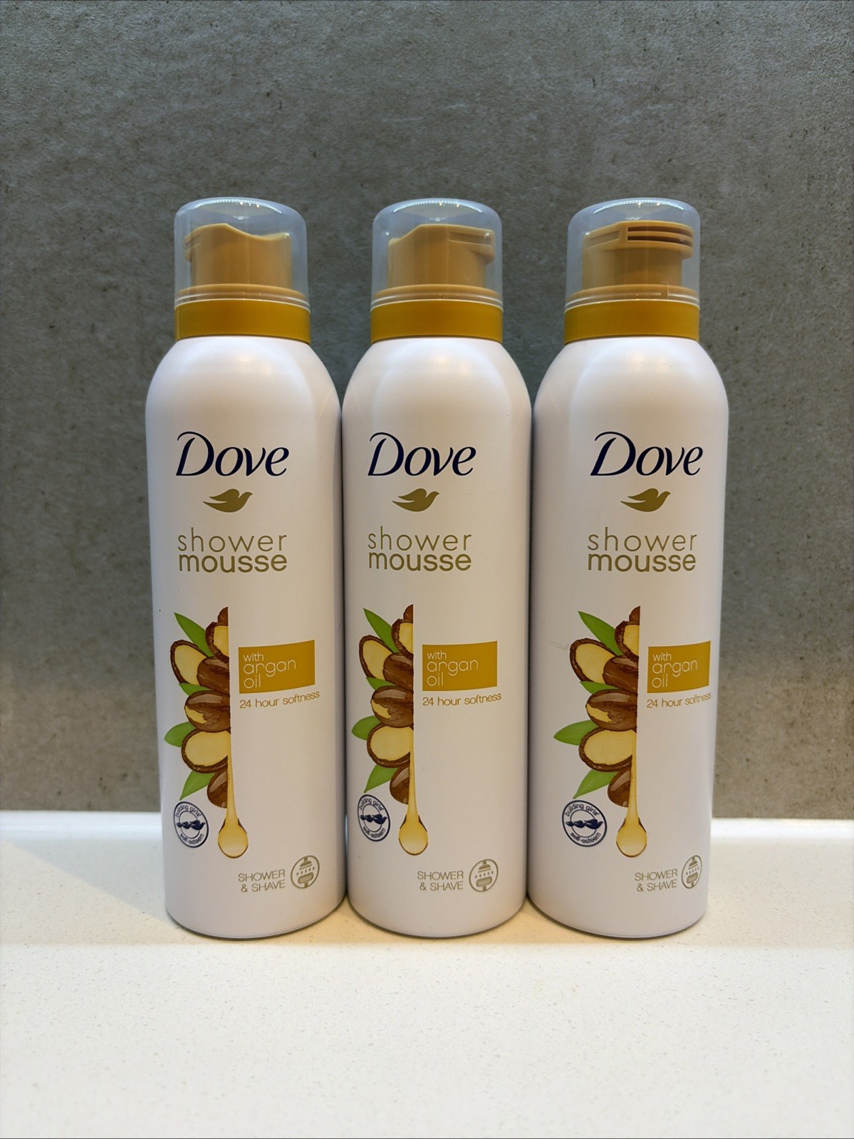 Dove Shower Mousse Argan Oil 200ml 3 Pack