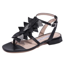 2122J women's flip flops ALBERTO GOZZI rhinestone black sandal woman