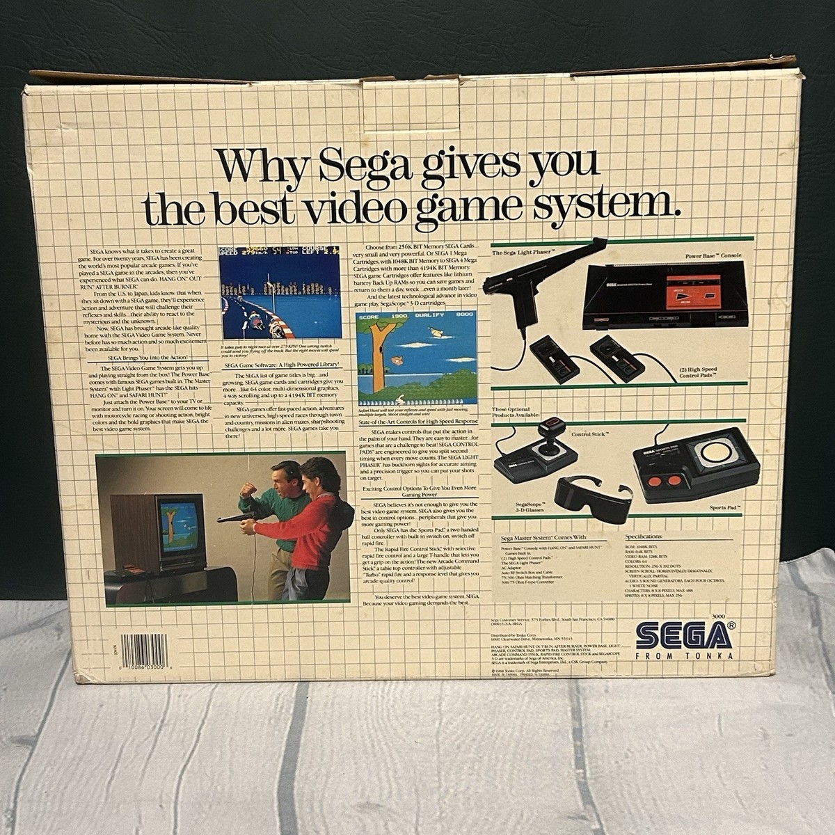 Vintage Sega Master System Power Base Console Complete Brand