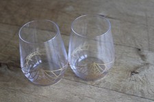 2 x Courvoisier Cognac Brandy Glass Tumbler- Limited Edition Gold Louvre Design