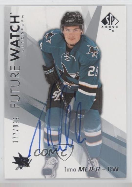2016-17 SP Authentic Future Watch Auto 177/999 Timo Meier #166 Auto u0u