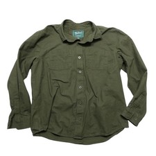 Woolrich Shirt Mens XL Green Cotton Long Sleeve Button Front Casual Outdoor