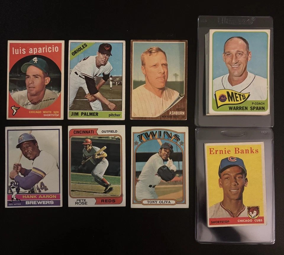 1958 Topps Ernie Banks HOF Lot (42) Hank Aaron Mays Yaz Koufax Ryan Palmer Rc - Image 2 of 4
