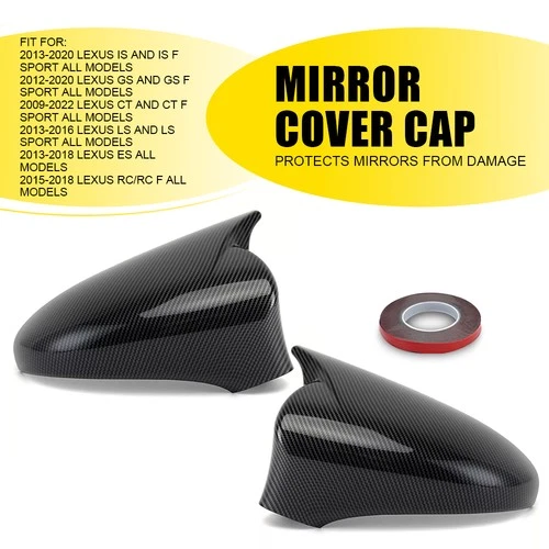 Carbon Fiber Mirror Cover Cap For Lexus IS RC GS 300 200 350 450 RC SPORT 14-19