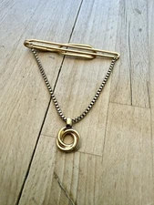 Vintage Gold Tone Knot Guard Forstner Jewelry Groom Gift