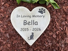 Customizable Pet Memorial Garden Stone Personalized Heart Shape Pet Memorial