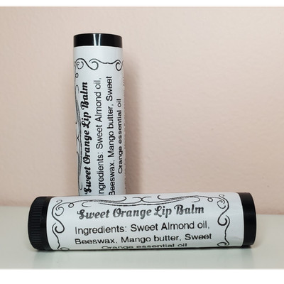 Sweet Orange Lip Balm Handcrafted, Natural , Organic  Net Wt.  5g