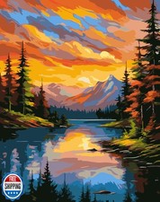 Ekuxom Landscape Paint by Numbers Kit for Adults-Mountain Adult P