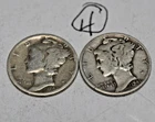1941 & 42 Mercury Dime BU Lot of 2 Silver Coins