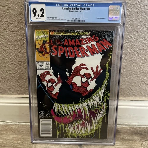 The Amazing Spider-Man #346 CGC 9.2 Newsstand Variant (Marvel Comics 1991) Venom