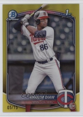 2025 Bowman Chrome Prospects Yellow Refractor 5/75 Khadim Diaw #BCP-77 y8x