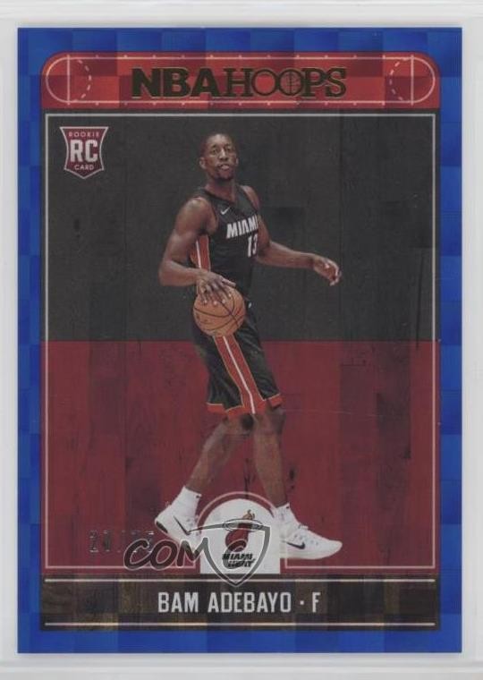 2017-18 Panini NBA Hoops Blue Checkerboard /75 Bam Adebayo #264 1kk