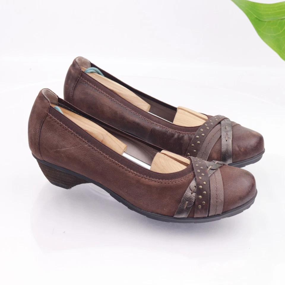 Abeo Women's Nellie Pump Size 8.5 N Low Block Heel Brown Leather Orthotic Comfy - Image 2 of 4