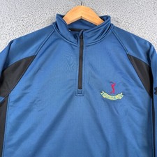 Under Armour Sweater Mens Medium Blue Golf Coldgear 1/4 Zip Pullover Mock Neck