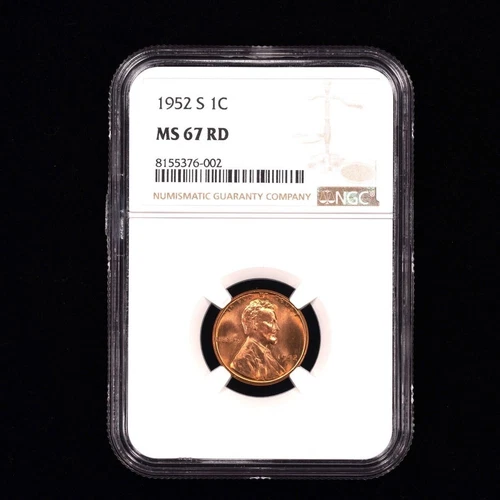 1952-S Lincoln Wheat Cent - NGC GRADED MS67 RD - 1c