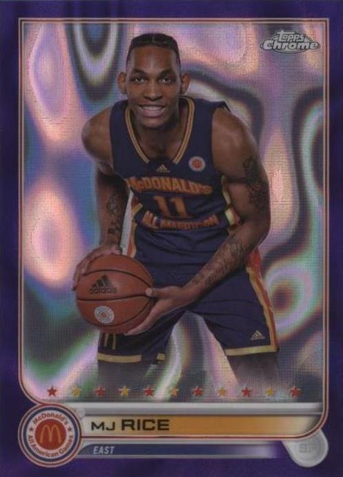 2022 Topps Chrome McDonald's All American - MJ Rice #7 Purple Lava ...