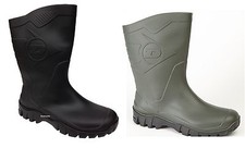 Herren Damen Dunlop Hevea schwarz grün kurze halbe Gummistiefel weite Wade neu 