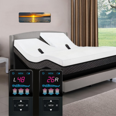 Split Top Cal King 50 Number Sleep 10'' Air Adjustable Bed Mattress Flex Head