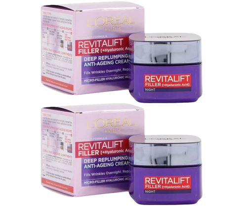 50ml L'Oreal Revitalift Filler Deep Replumping Anti Ageing Night Or Day Cream - Picture 11 of 14
