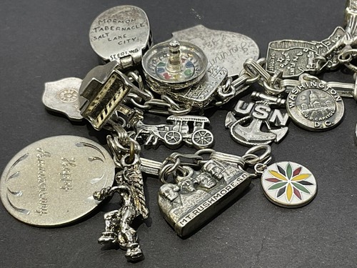Vintage Silber Bettelarmband mit 18 Charms 7" mit einem Danecraft - Bild 4 von 8