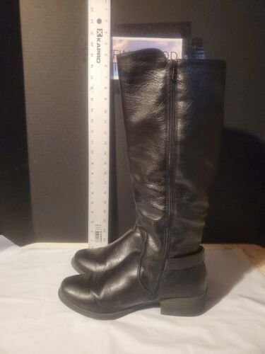 Women’s Tall Black Knee High Boots Size 9 – Faux Leather Zip Up – Kohl’s RN73277 - Picture 2 of 8