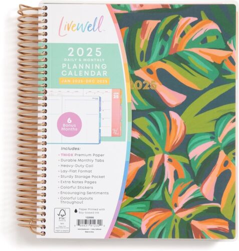 Heavy Duty Coil-Bound 2025 Planner, Daily & Monthly, 7” x 9” For Easy Scheduling
