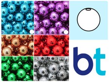BeadTin Metallic 20mm Round Plastic Craft Beads 10pcs - Color Choice
