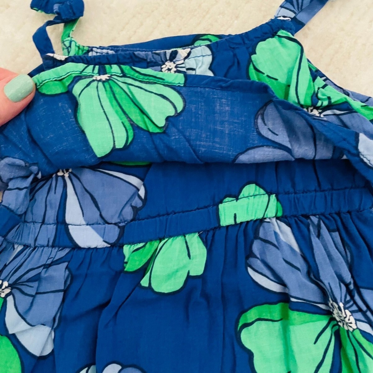carters blue floral dress Carter's toddler girl floral short-sleeve dress 2T Blue